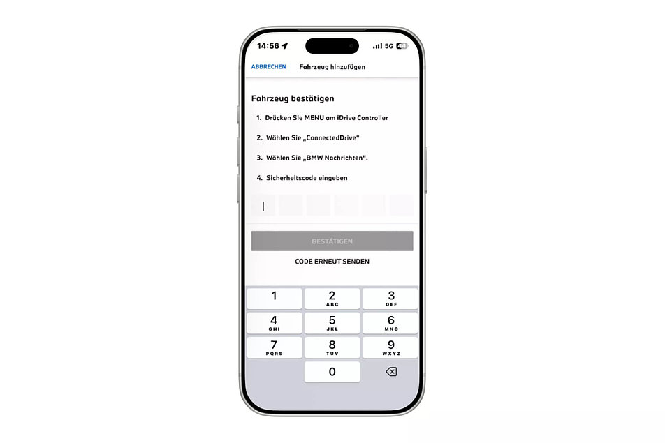 Eingabemaske für den Code