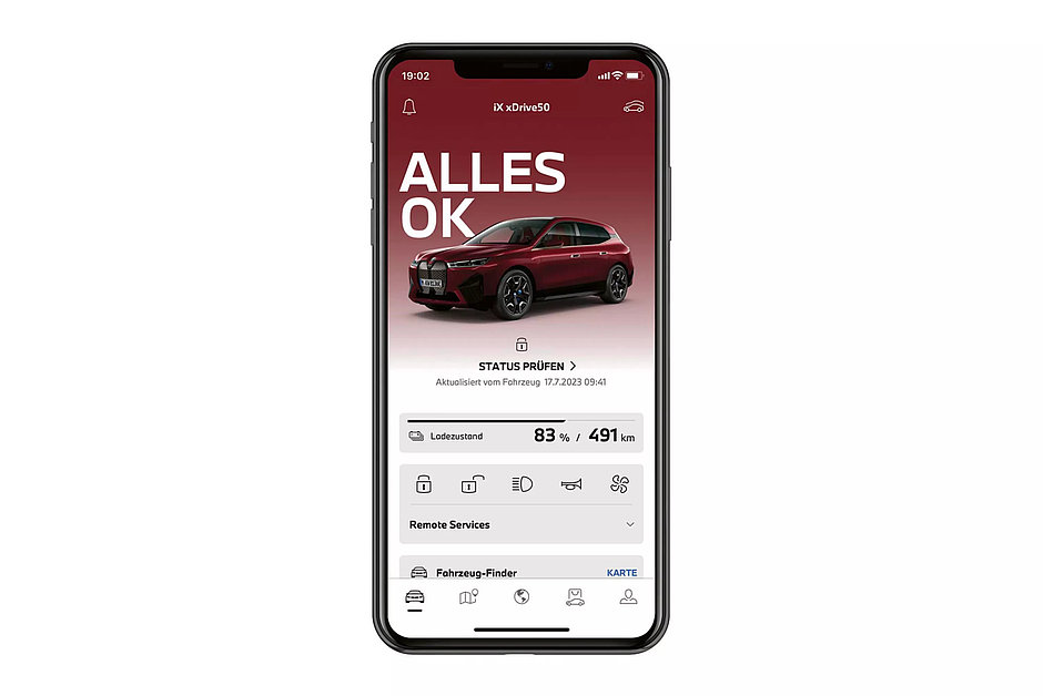 Statusüberprüfung des Autos über das Handy